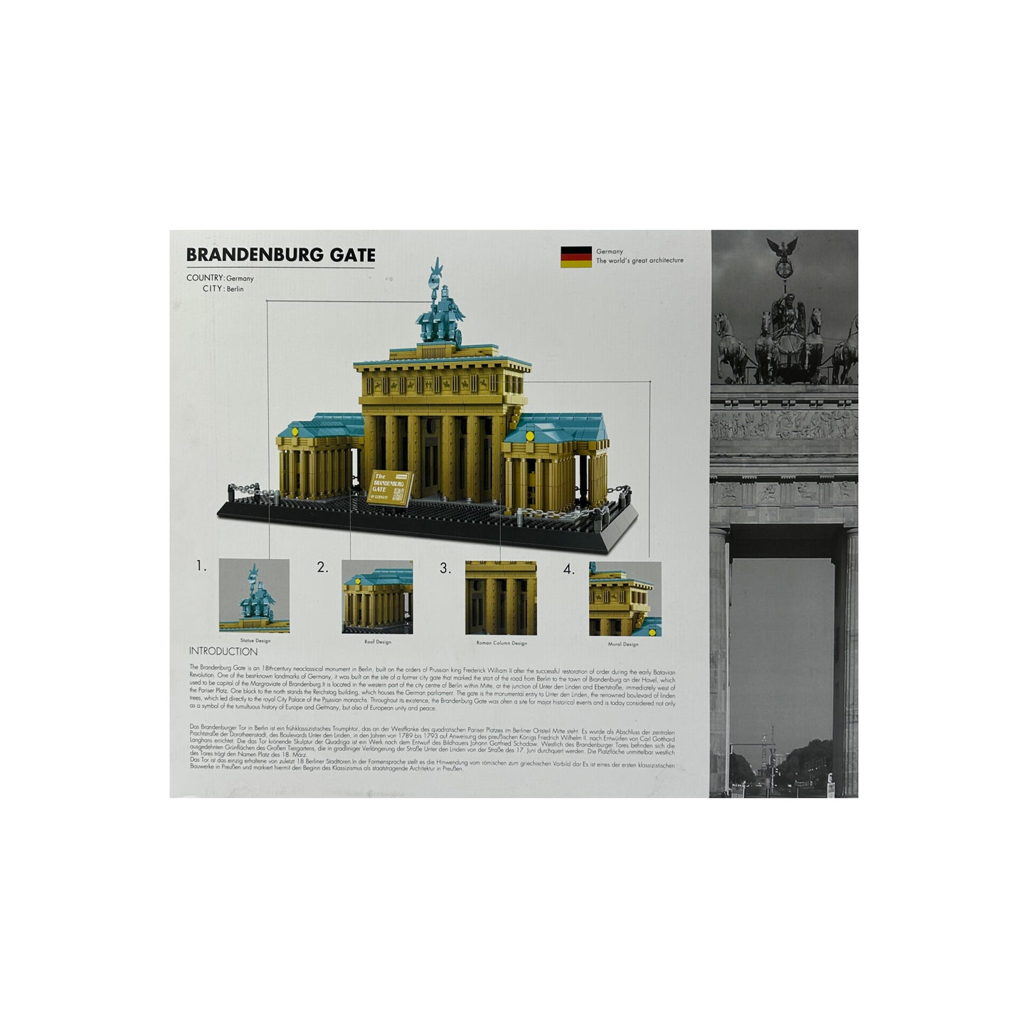 Brandenburg Gate, Berlin building Blocks - 1551 pcs