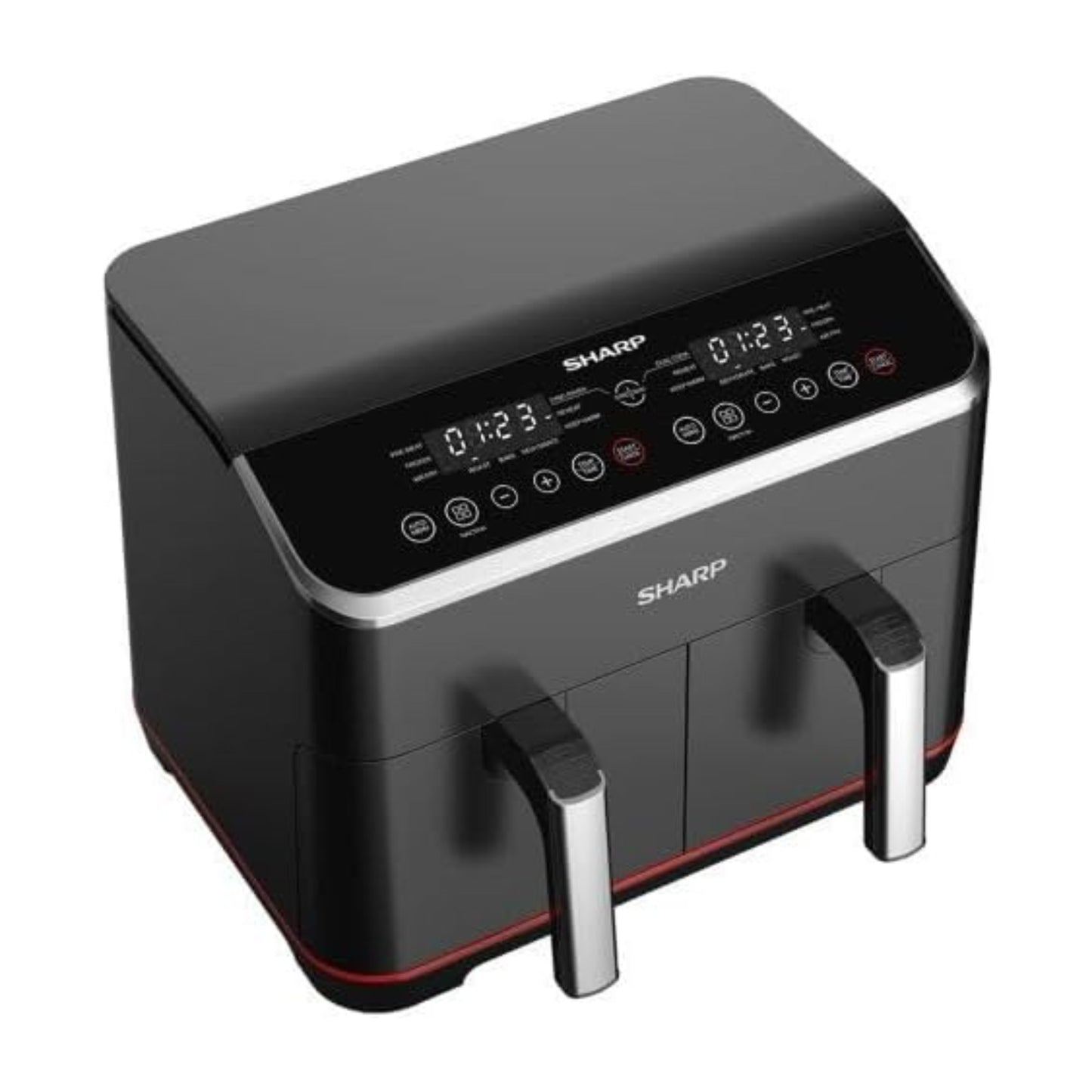 SHARP Air Fryer Dual Cook 1800 Watt 8 Liter Electronic Touch Screen Glass Panel