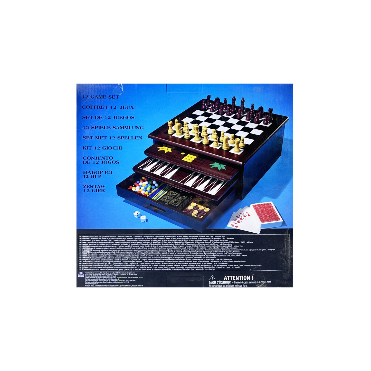 Spin Master 12 in 1 Wood Game Center