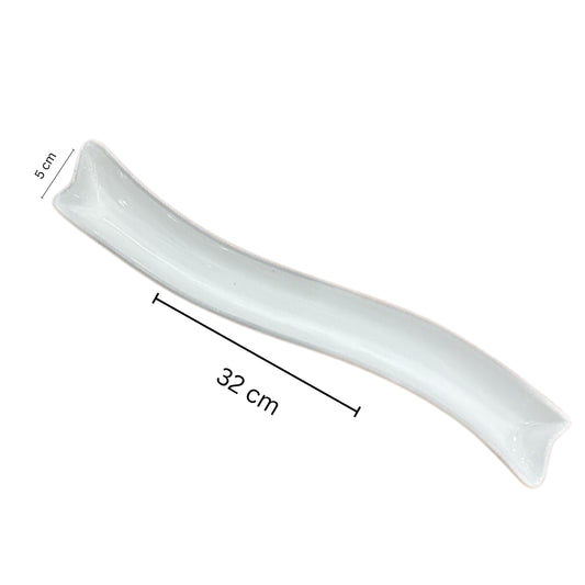 Ceramic appetizer plate Slim and wavy 32cm