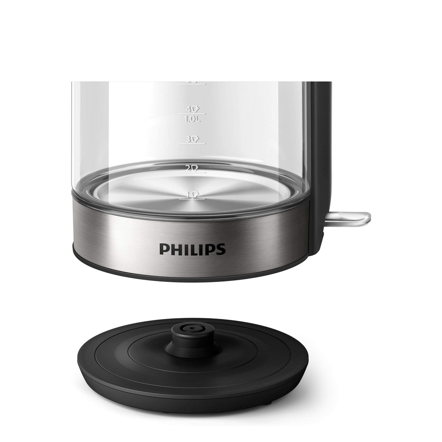 Philips Glass Kettle Series 5000-2200W, 1.7L, Blue Light Indicator, Removable lid, Metal/Transparent -