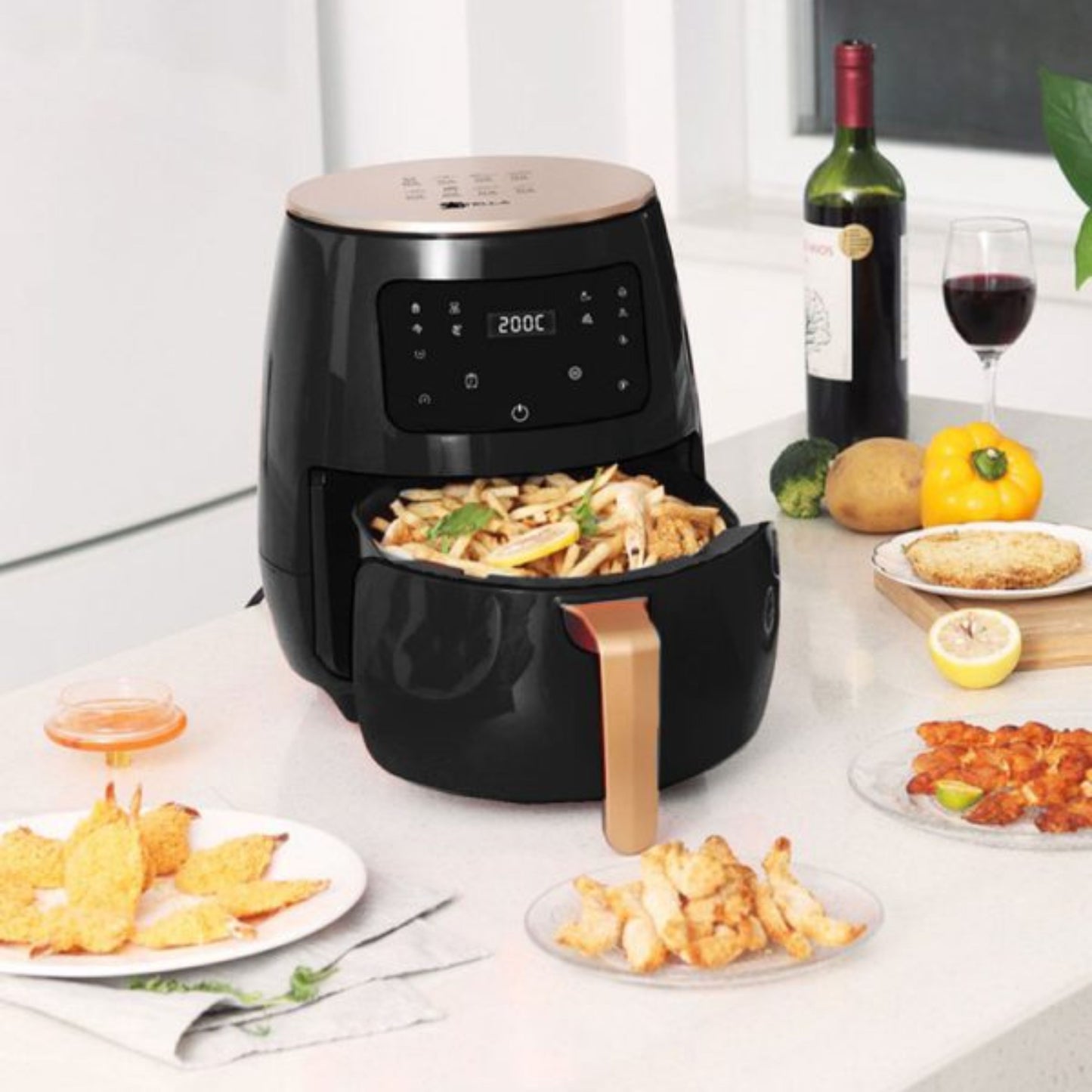 Stella 5.5L Air Fryer Oil Free LED Digital Touch Screen, Timer And Fully Adjustable Temperature- 1400W