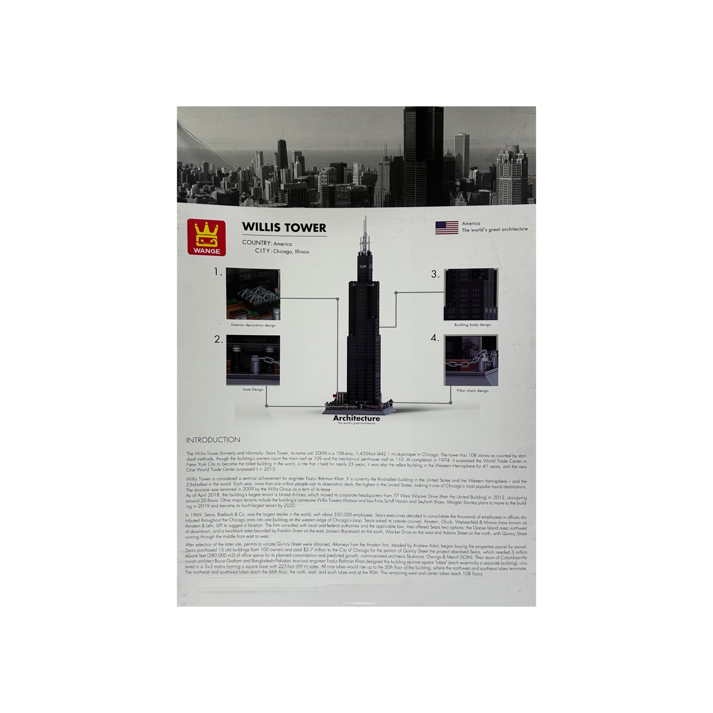 Willis Tower Building Blocks - 1241 pcs