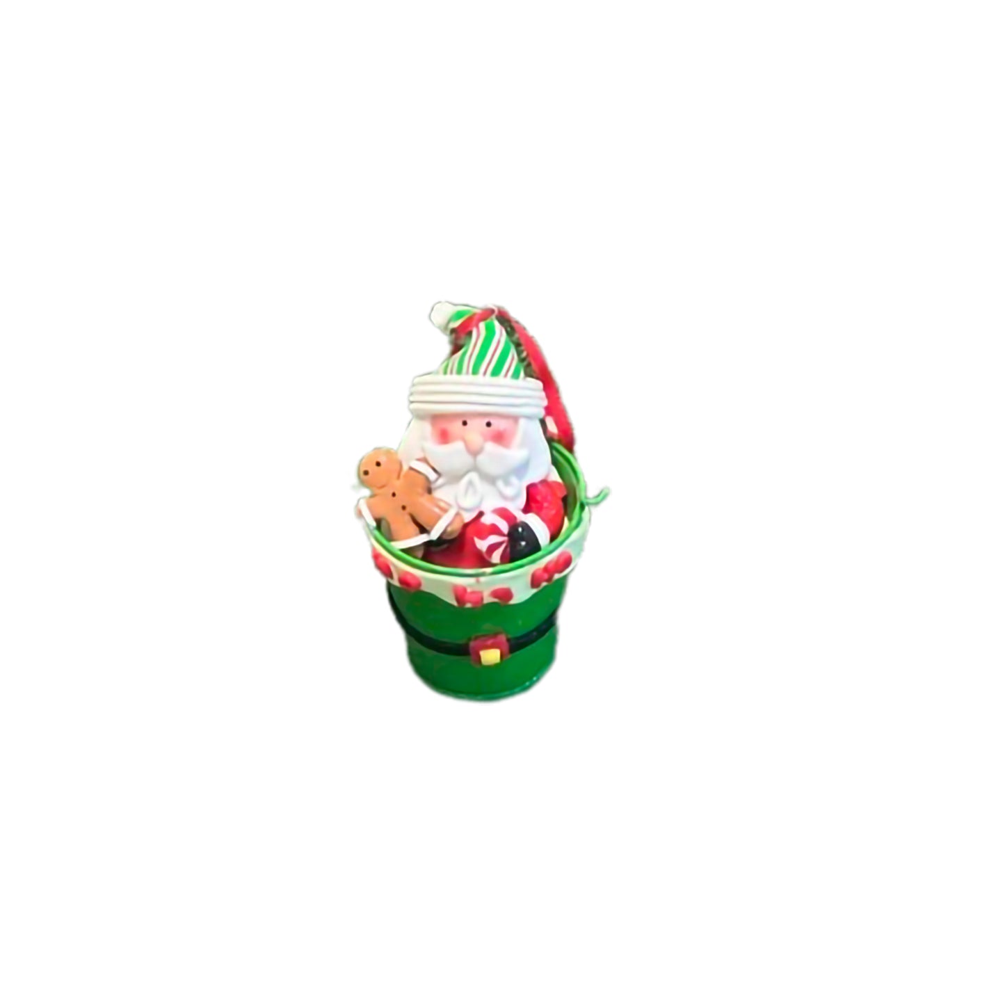 BAZAR Hangable santa in a bucket 10cm