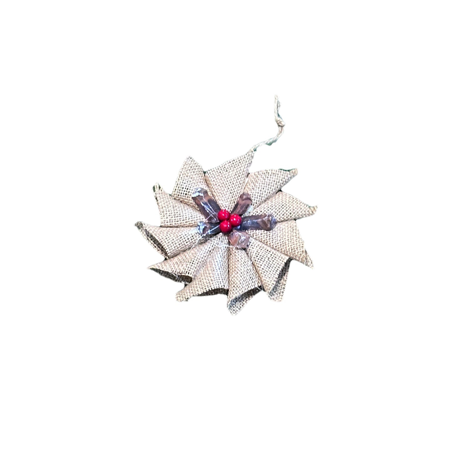Christmas light brown mesh flower  15 cm