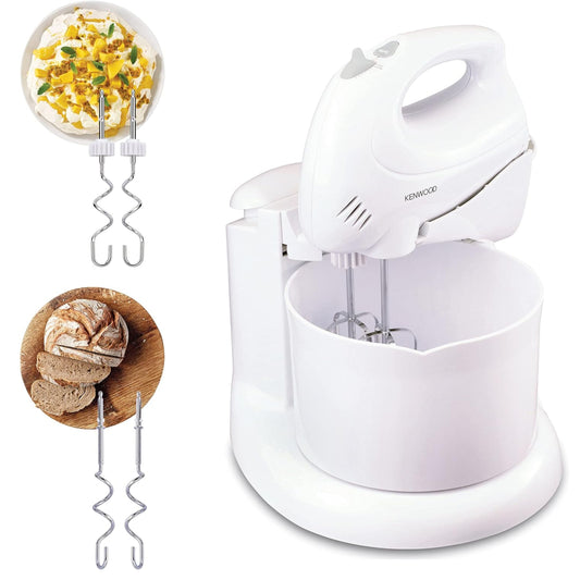 KENWOOD Stand Mixer Hand Mixer (Electric Whisk) 250W with 2.7L Rotary Bowl, 6 Speeds + Turbo Button, Twin Stainless Steel Kneader and Beater for Mixing,...