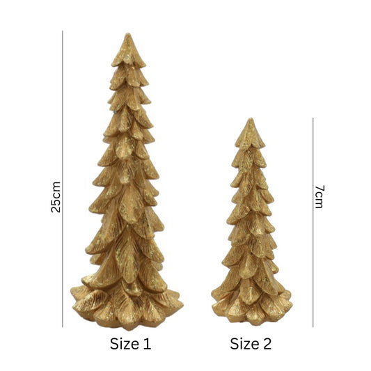 Resin Glitter Tree Figurine in Gold H=25cm D=10cm