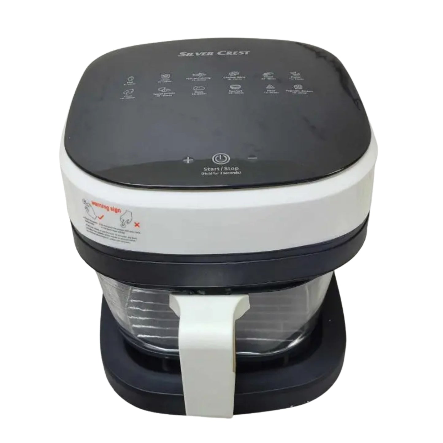 Silver Crest Digital Air Fryer with Glass  Basket for less toxicity  2400W 8.5L - Black