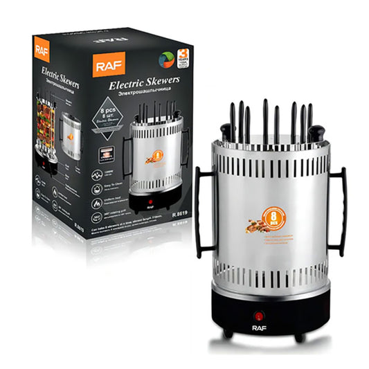 RAF  Electric Automatic Shish Grill Shaugili Meat BBQ Rotary Grill Portable Healthy Shish Grill 8 skewers