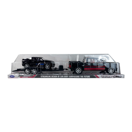 Pickup Truck With Tow Truck Semi-Trailer Off-Road Car Set