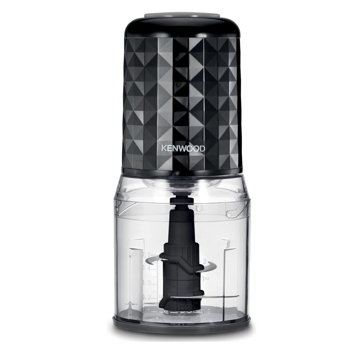 KENWOOD Chopper 400W Electric Food Chopper with 500ml Bowl, Dual Speed, Stainless Steel Quad Blade, Rubber Lid, Ice Crush Function Black