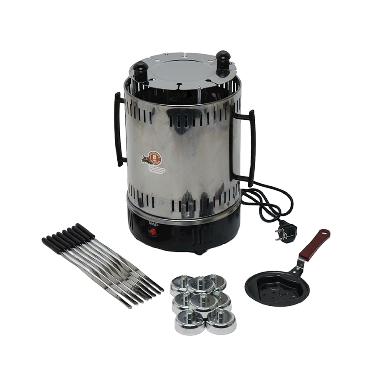 RAF  Electric Automatic Shish Grill Shaugili Meat BBQ Rotary Grill Portable Healthy Shish Grill 8 skewers