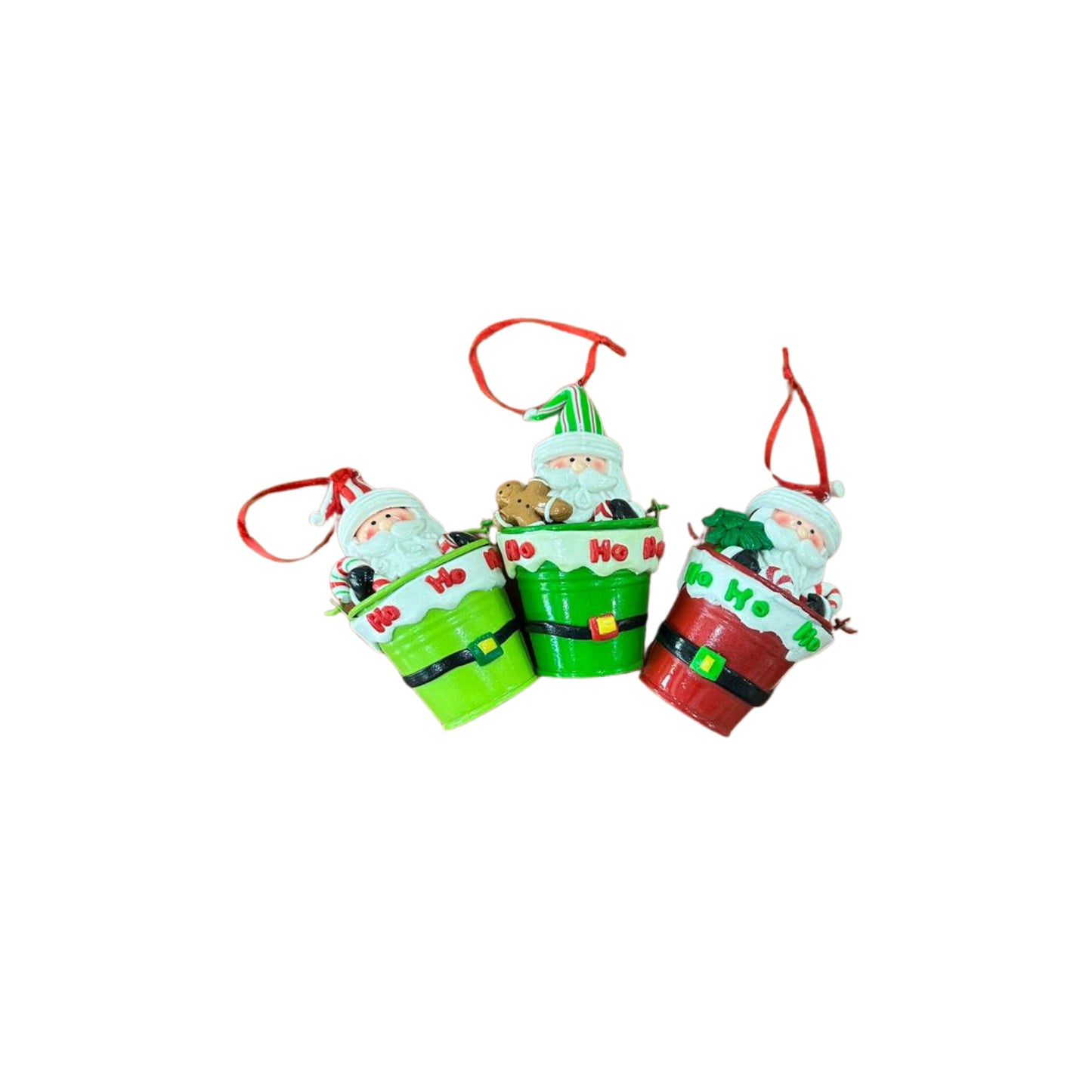 BAZAR Hangable santa in a bucket 10cm