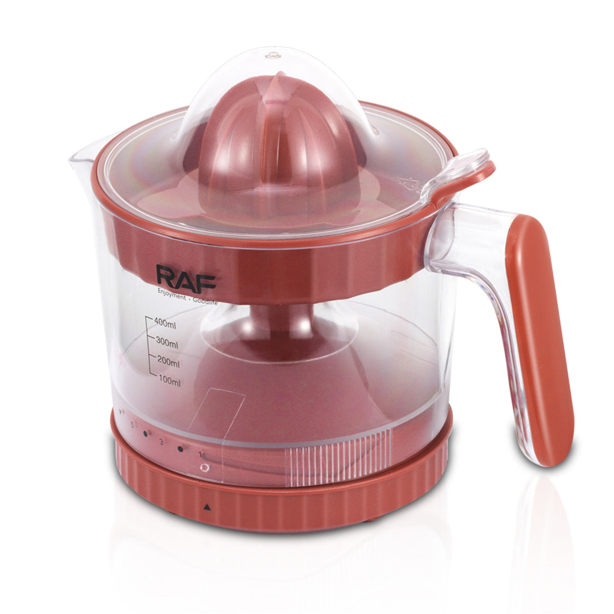 RAF R.611 Citrus Juicer 400ml Electric Orange Lemon Juicer Adjustable Pulp Size Easy Clean for Kitchen Daily Use