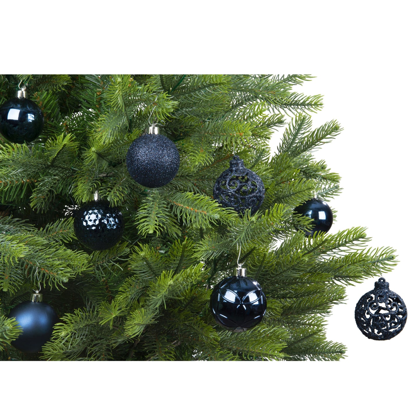 Baubles polystyrene matt,shiny,glitter mix 37 bauble 6cm  - Night Blue
