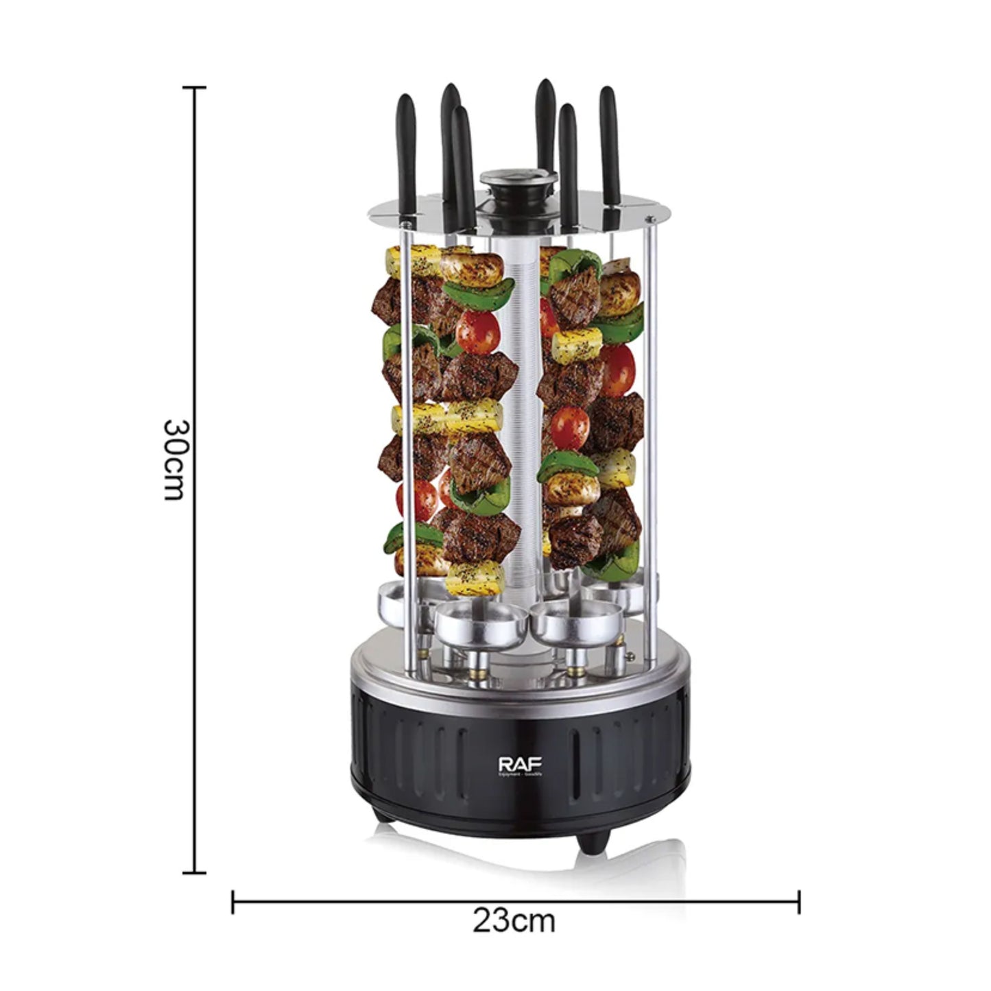 RAF Multifunctional Electric Grill Vertical Portable Rotating Barbecue 1000W - 6 skewers