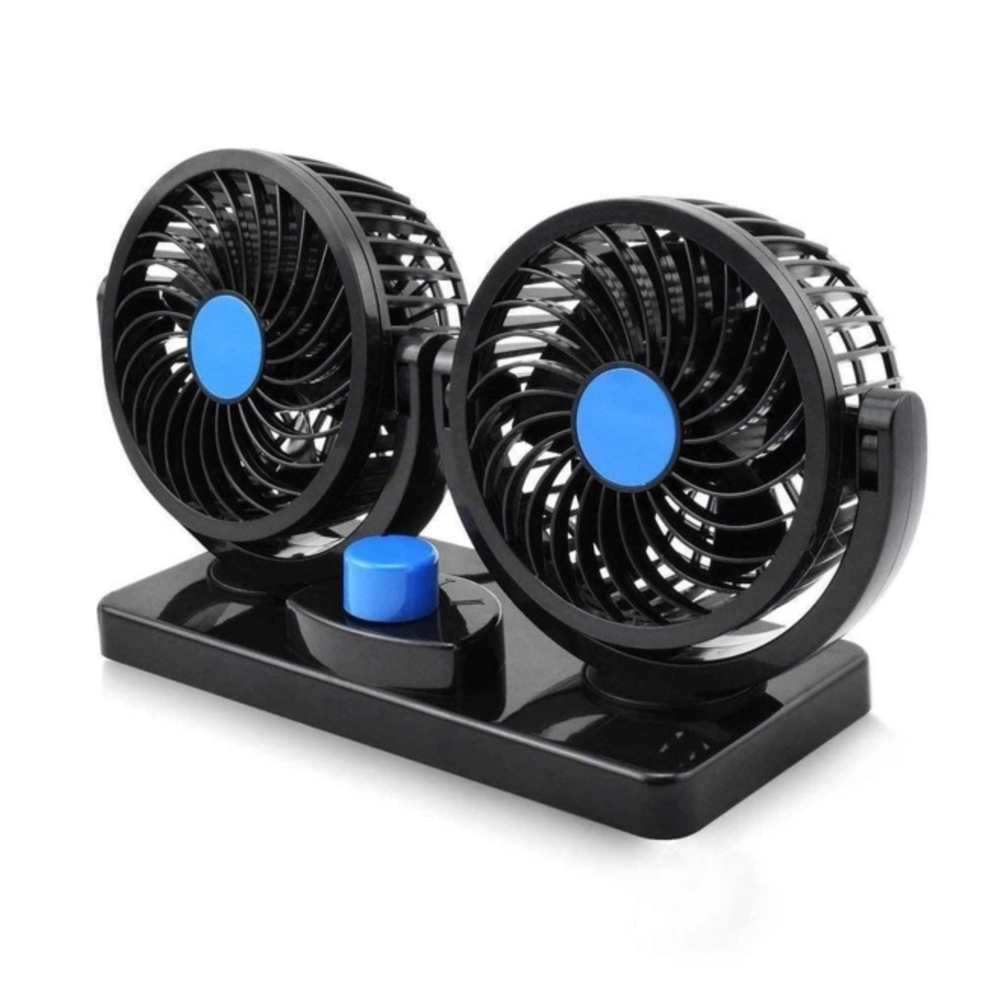 Cooling Car Fan, 12V Electric 2 Speed Dual Head Fans for Seat Passenger Portable Vehicle Fan, 360° Rotatable Cooling Air Fan 12V Cigarette Lighter