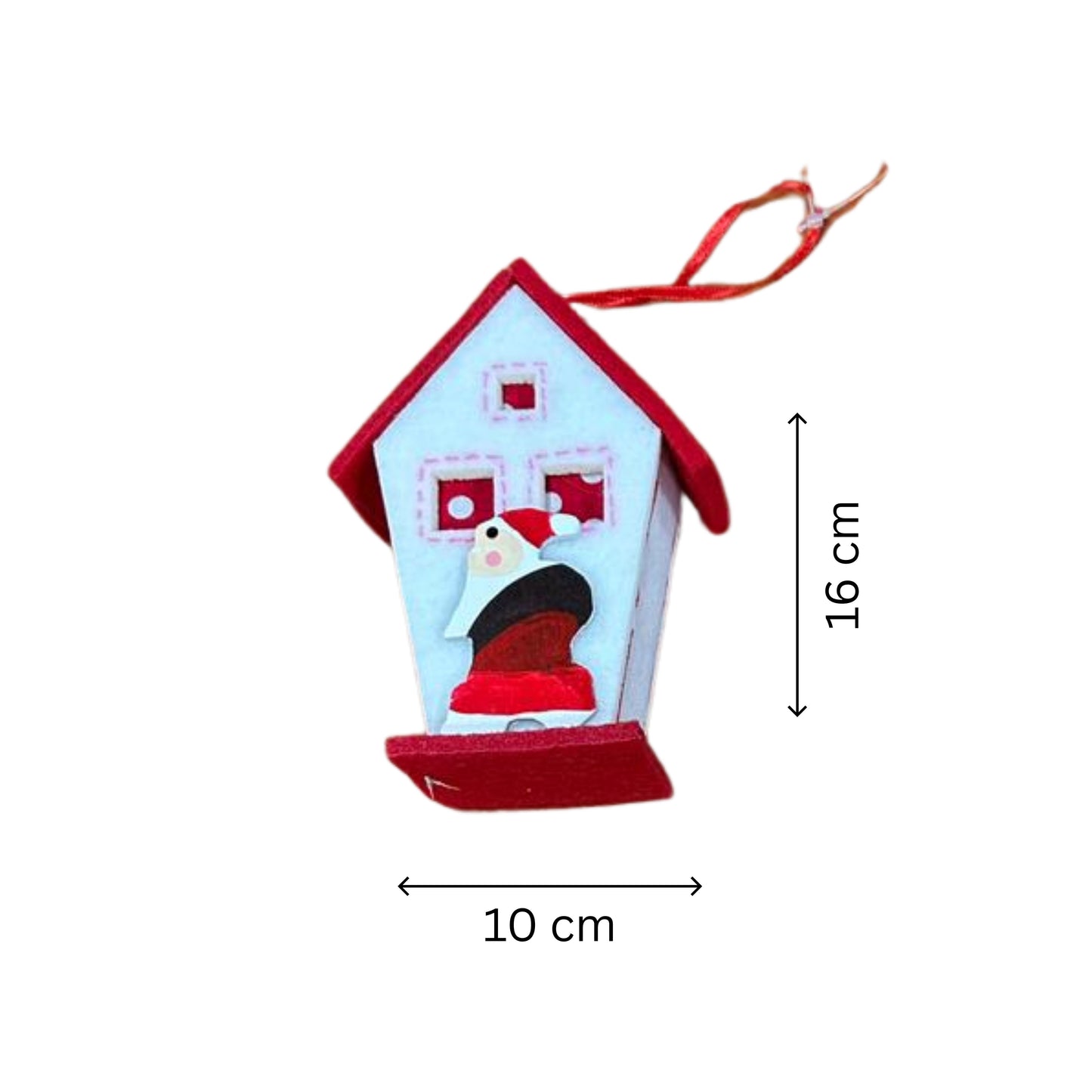 3d house with standing santa 16cm