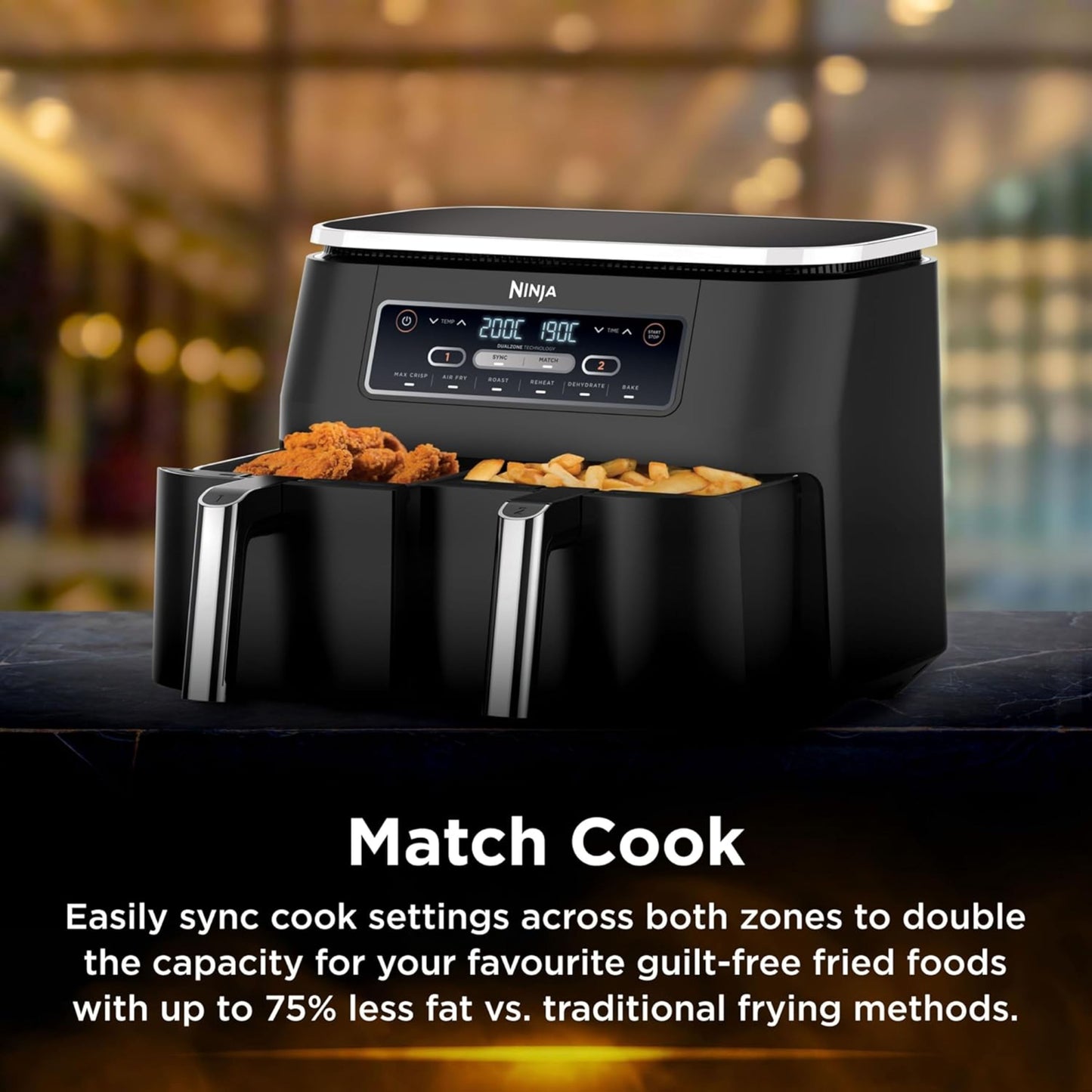 Ninja Dual Zone Air Fryer (Granite Grey)7.6L