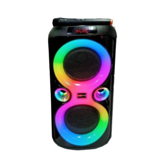 Dual 10 Inch Portable RGB Light Woofer Boombox with Battery Powered Radio for Home Theatre & Party Karaoke Use