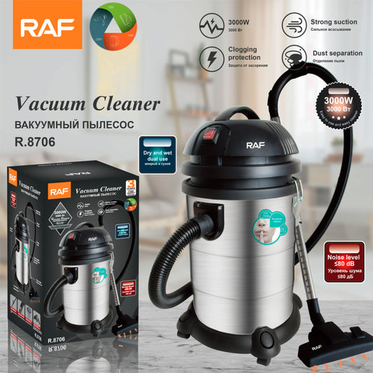 RAF R-8706 Vacuum Cleaner Powerful 3000W wet & dry vacuum with 30L