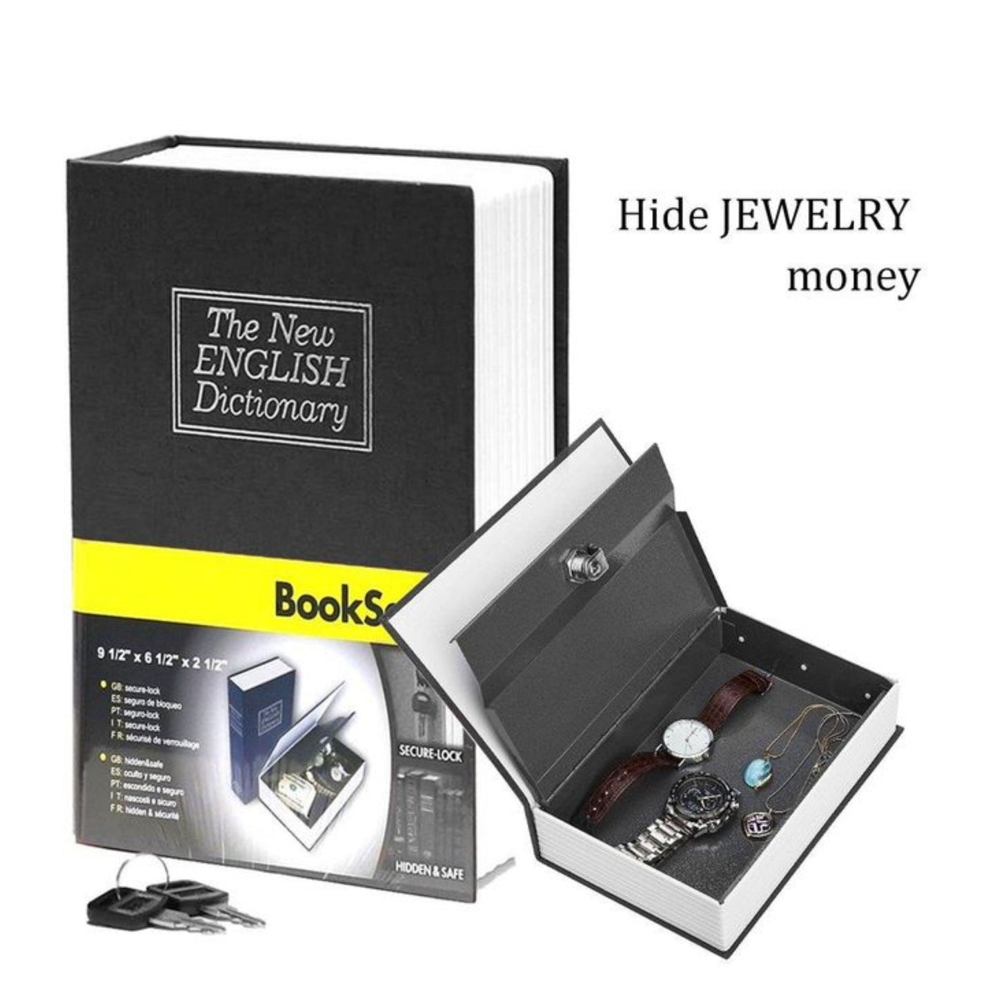 SEPOX® Ultimate Diversion Safe Book Box, Lock Box with Key 24cm