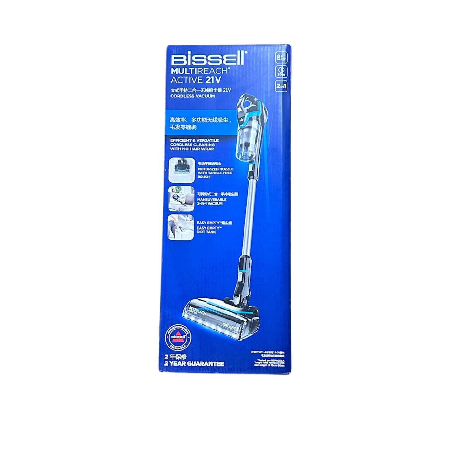 Cordless Stick Vacuum with 30-min Runtime, Tangle-Free Brush Roll, LED Headlights, XL Tank, Multi-Level Filtration