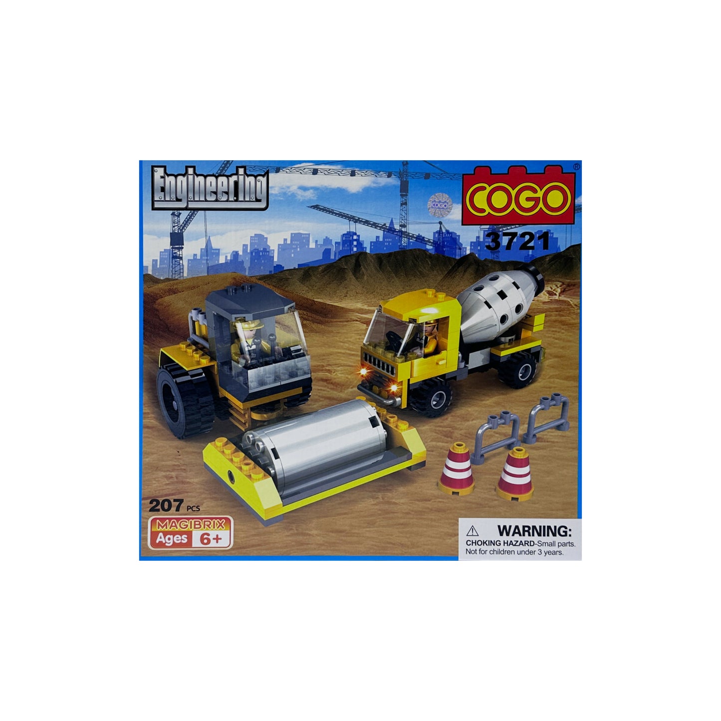 Blocks Steamroller with Concrete Mixer