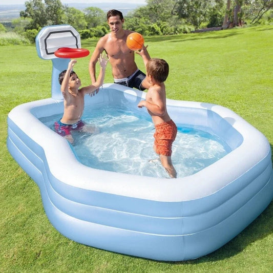 Inflatable Swim Center Shootin Hoops Family Pool 2.57m x 1.88m x 1.30m