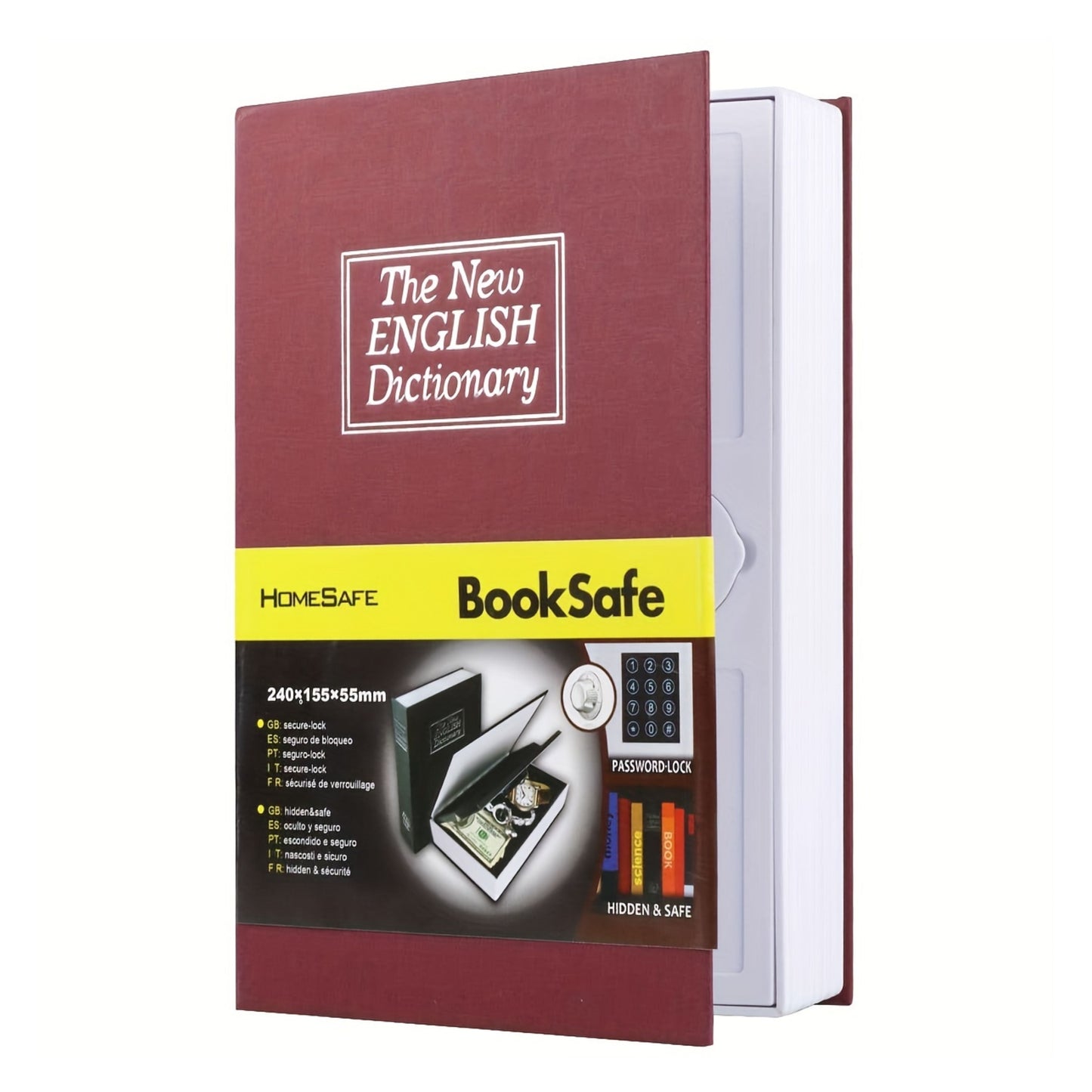 SEPOX® Ultimate Diversion Safe Book Box, Lock Box with Key 24cm