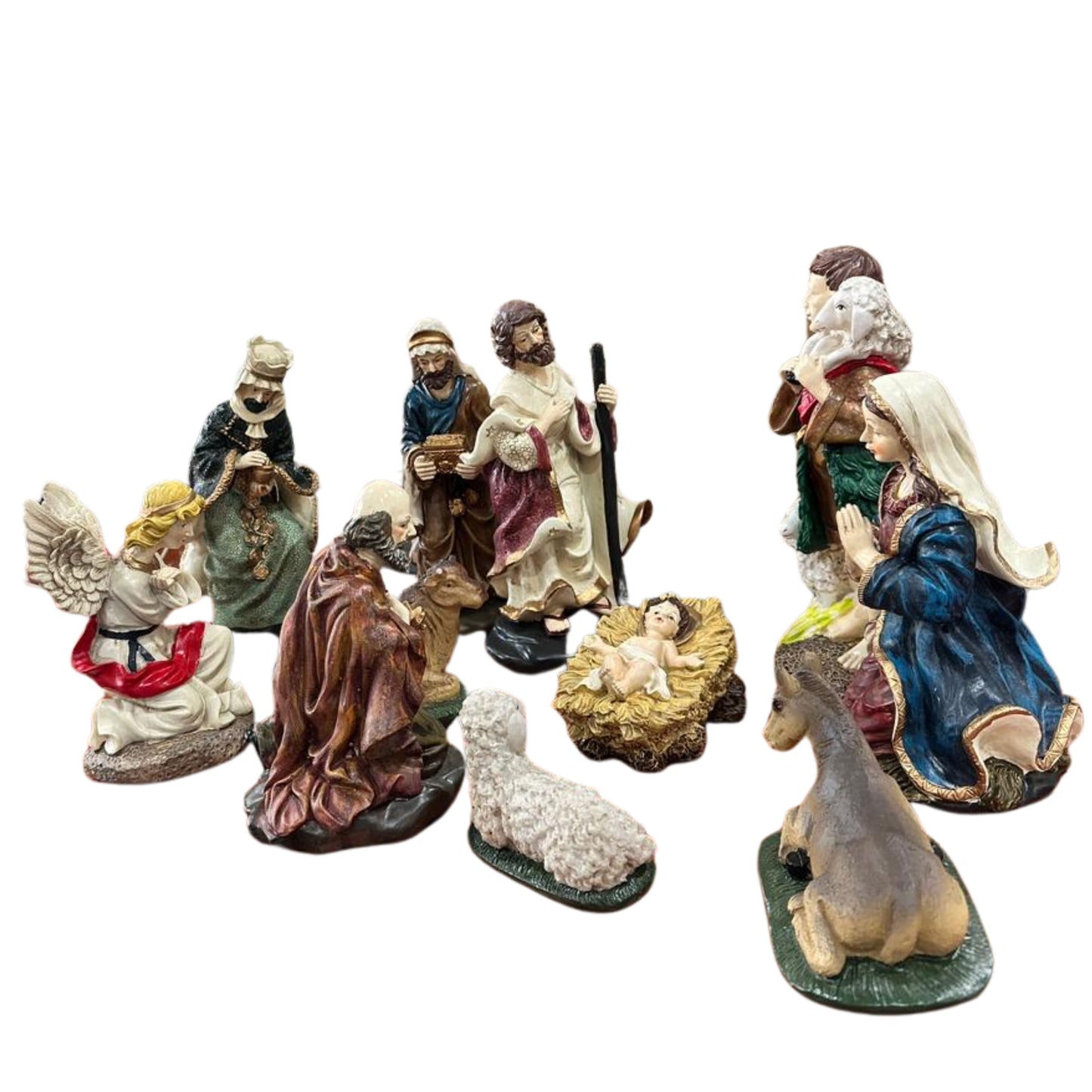 Nativity scene set status 25cm - colored