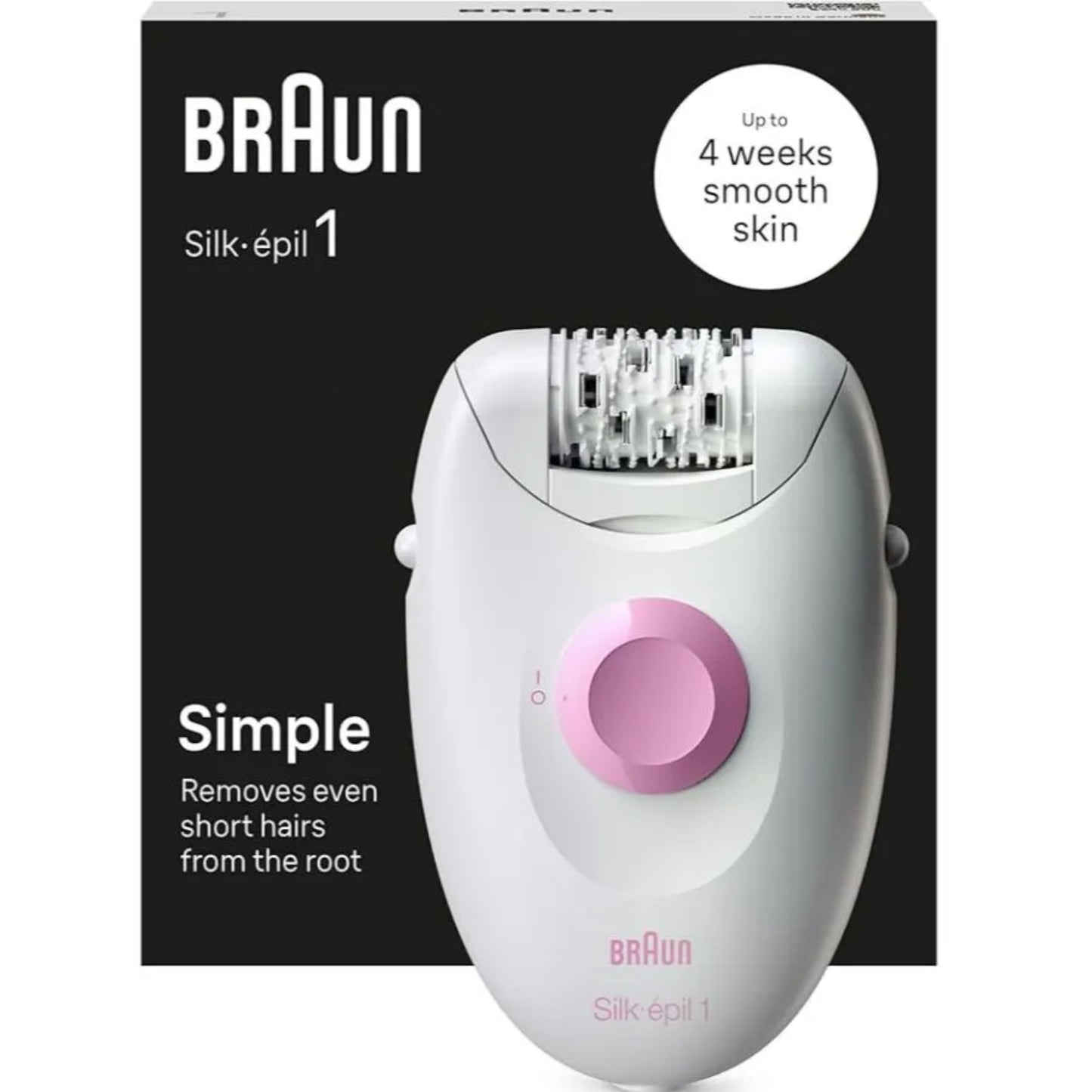 Braun – Silk Epil, Corded Epilator for Hair Removal, Weeks of Soft Skin, White/Pink