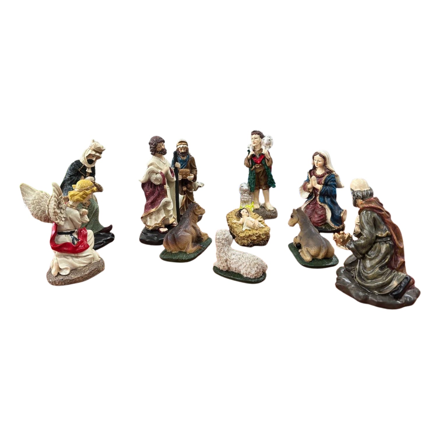 Nativity scene set status 25cm - colored