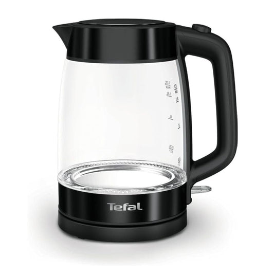 Tefal Electric Glass Kettle , with Auto Shut-Off  Removable Mesh Filter, fresh water boiled, 2200W, 1.7 Liters, Black