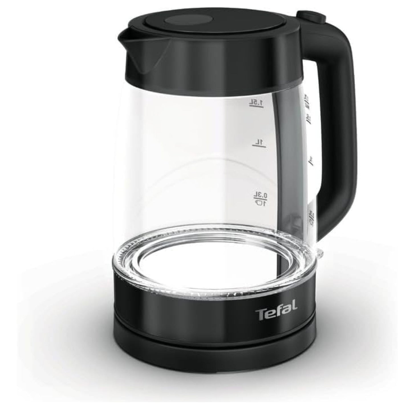 Tefal Electric Glass Kettle , with Auto Shut-Off  Removable Mesh Filter, fresh water boiled, 2200W, 1.7 Liters, Black