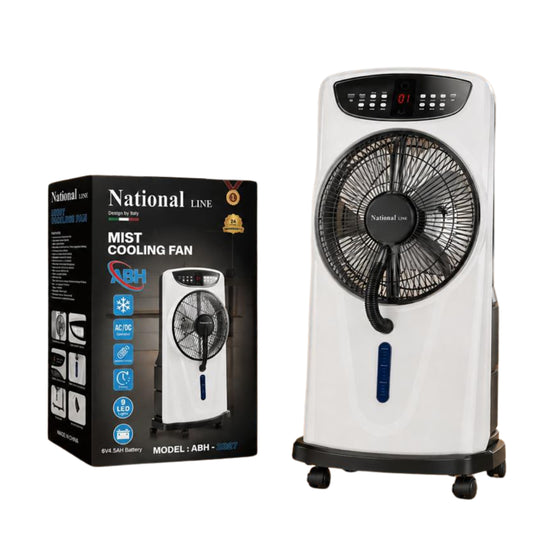 National Rechargeable Electric Water Mist Fan – Powerful  Portable Outdoor and indoor Air Mist Fan with Remote Control