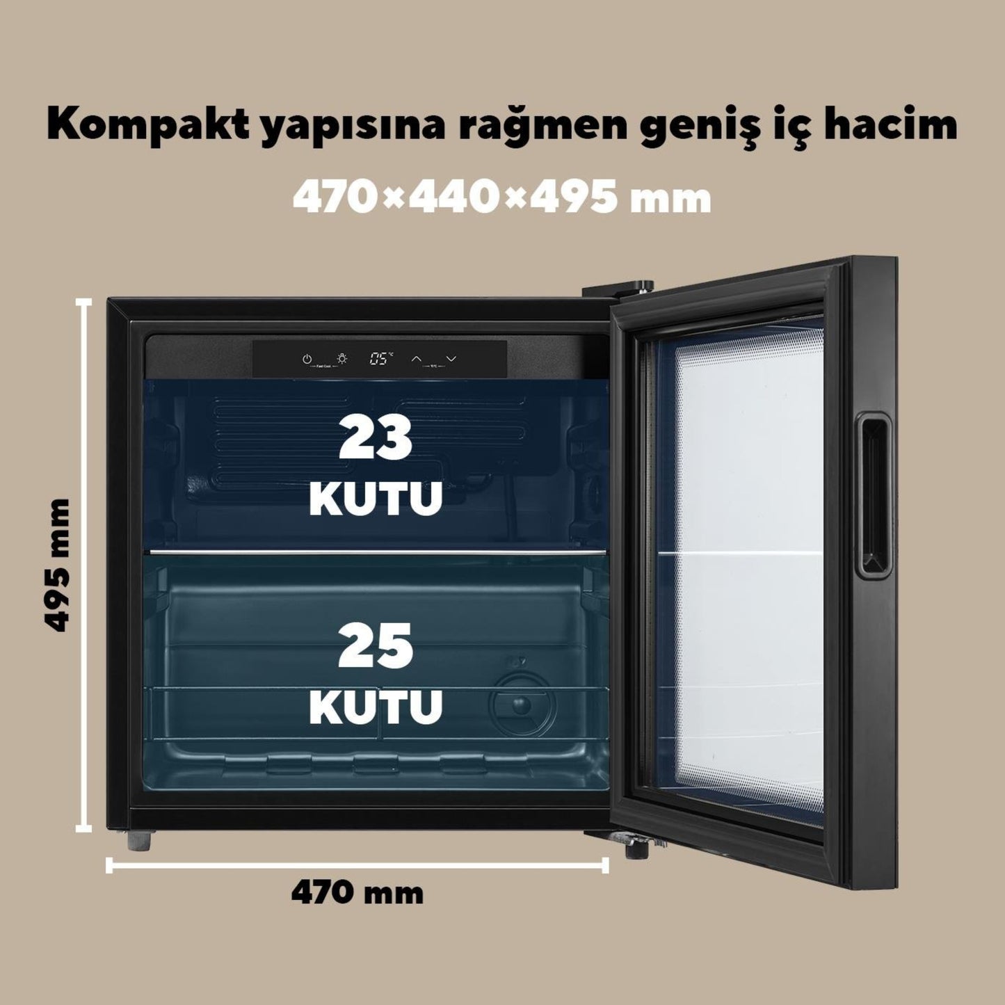 Kumtel Glass Door Mini Refrigerator – 44L