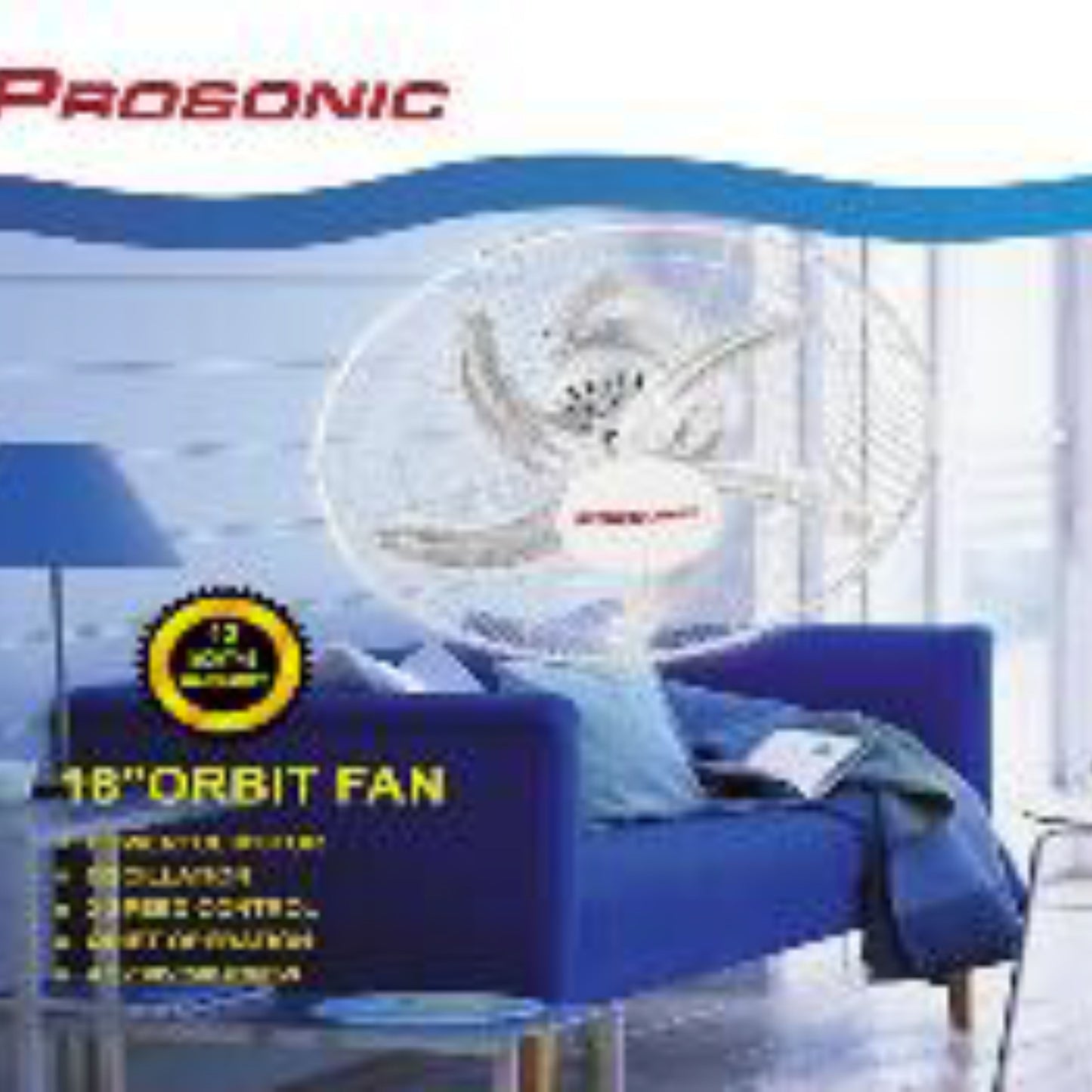 Prosonic Orbital  Ceiling Fan 18″ 60W