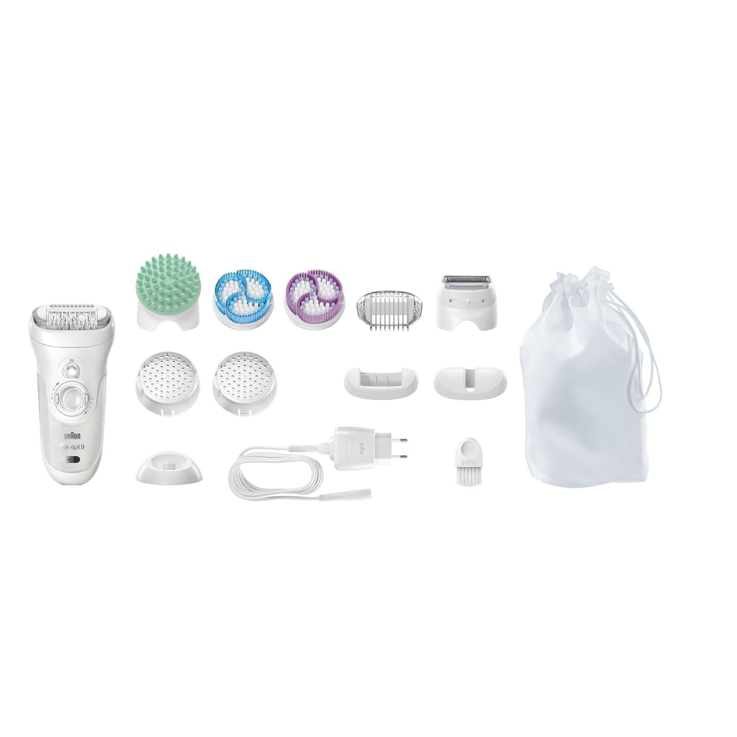 Braun Silk-épil 5 Power Epilator with Electric Razor Head and Bikini Trimmer, Wired Epilator with 28 Tweezers, Gifts for Women, 5-825, White/Purple