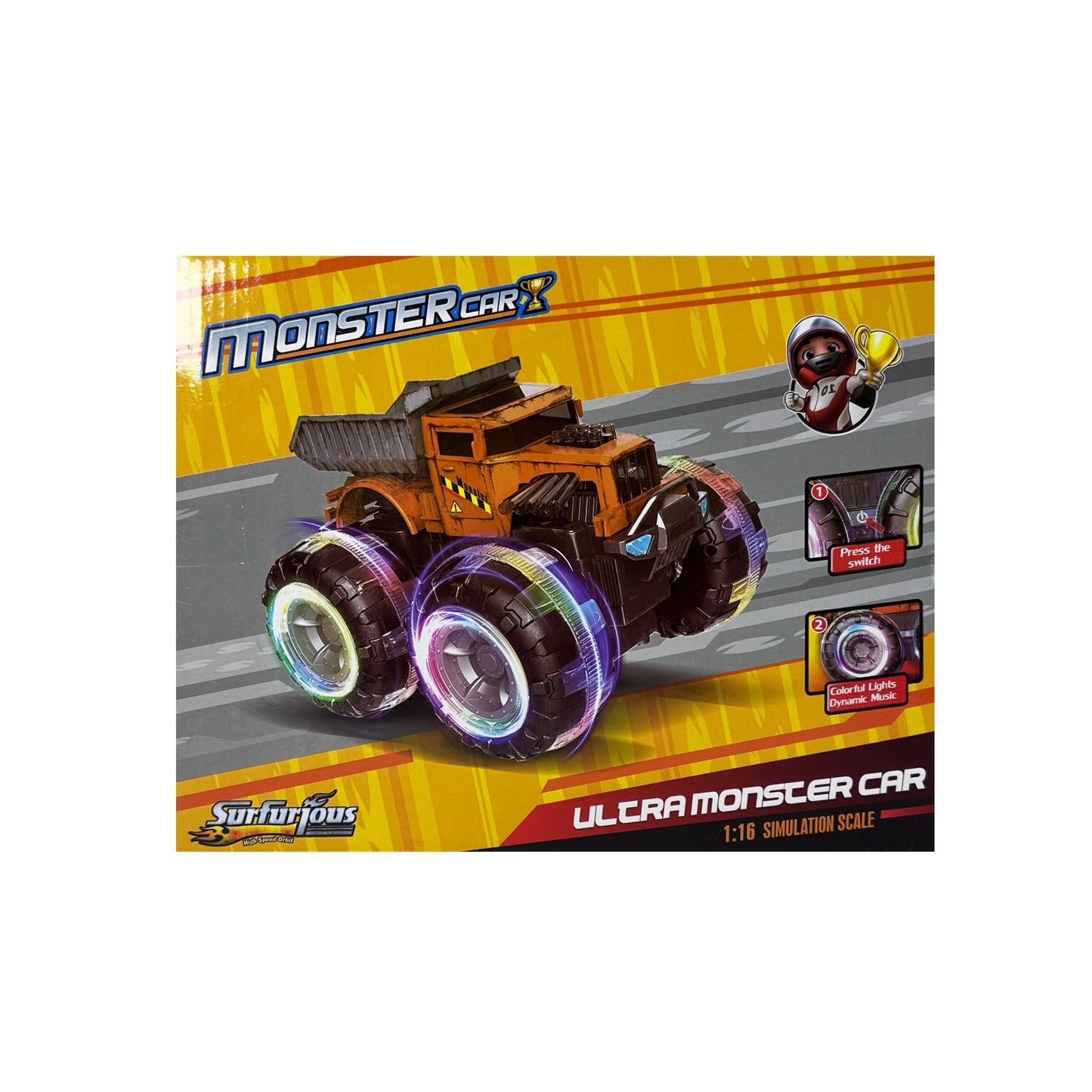 Free Wheel Big Construction Plastic Truck Toy with Light & Music