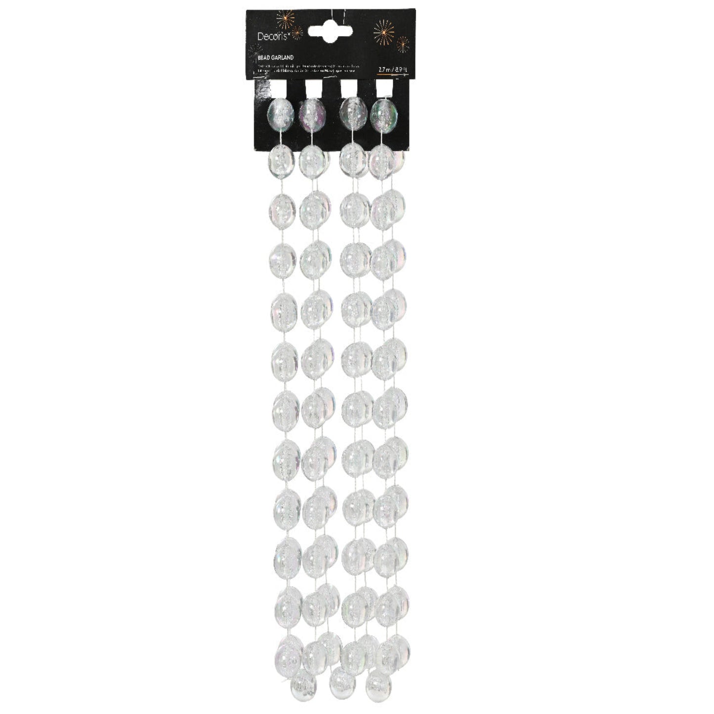 Bead garland xxl plastic shiny L.270cm  D.2cm
