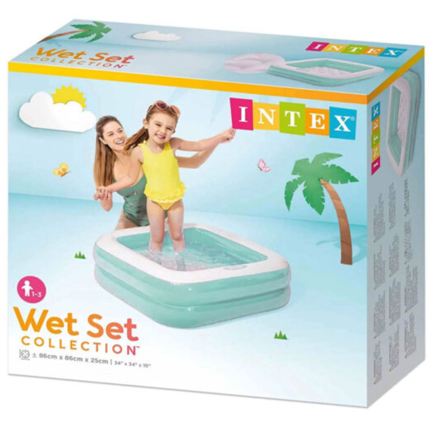 INTEX Inflatable Square swimming pool  86 cmx 86cm x 25cm