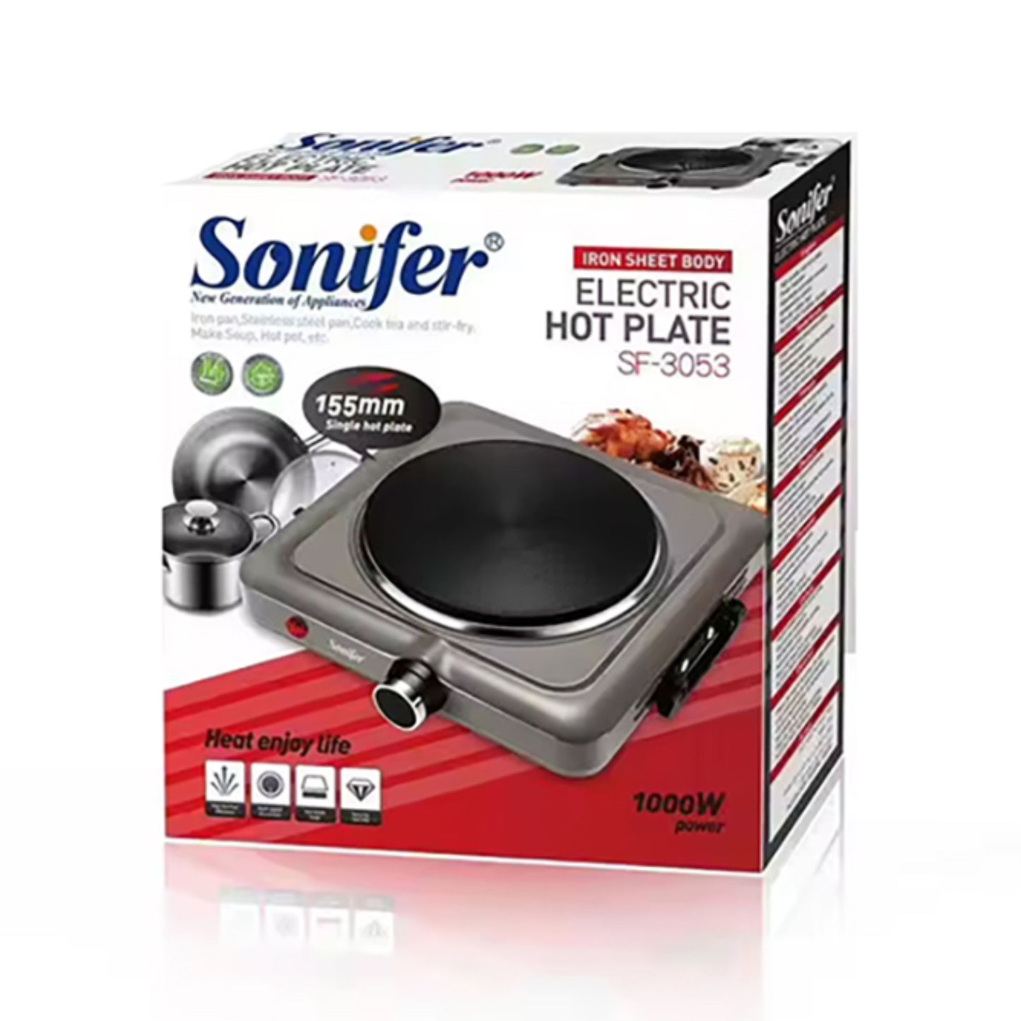 SONIFER Electric Hot Plate 1000w 23cm