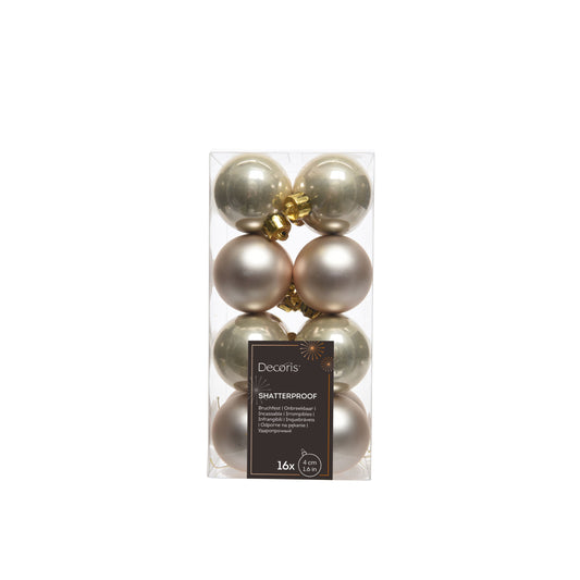 Baubles polystyrene mix 16 baubles 4cm - Pearl