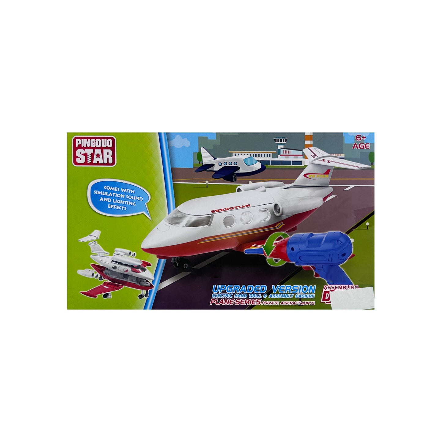 Planes Series white Private Aircraft 40pcs With Sound and lighting