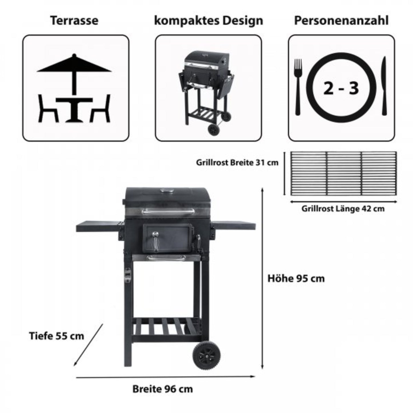 ACTIVA Grill Grillwagen Angular Smart charcoal grill.