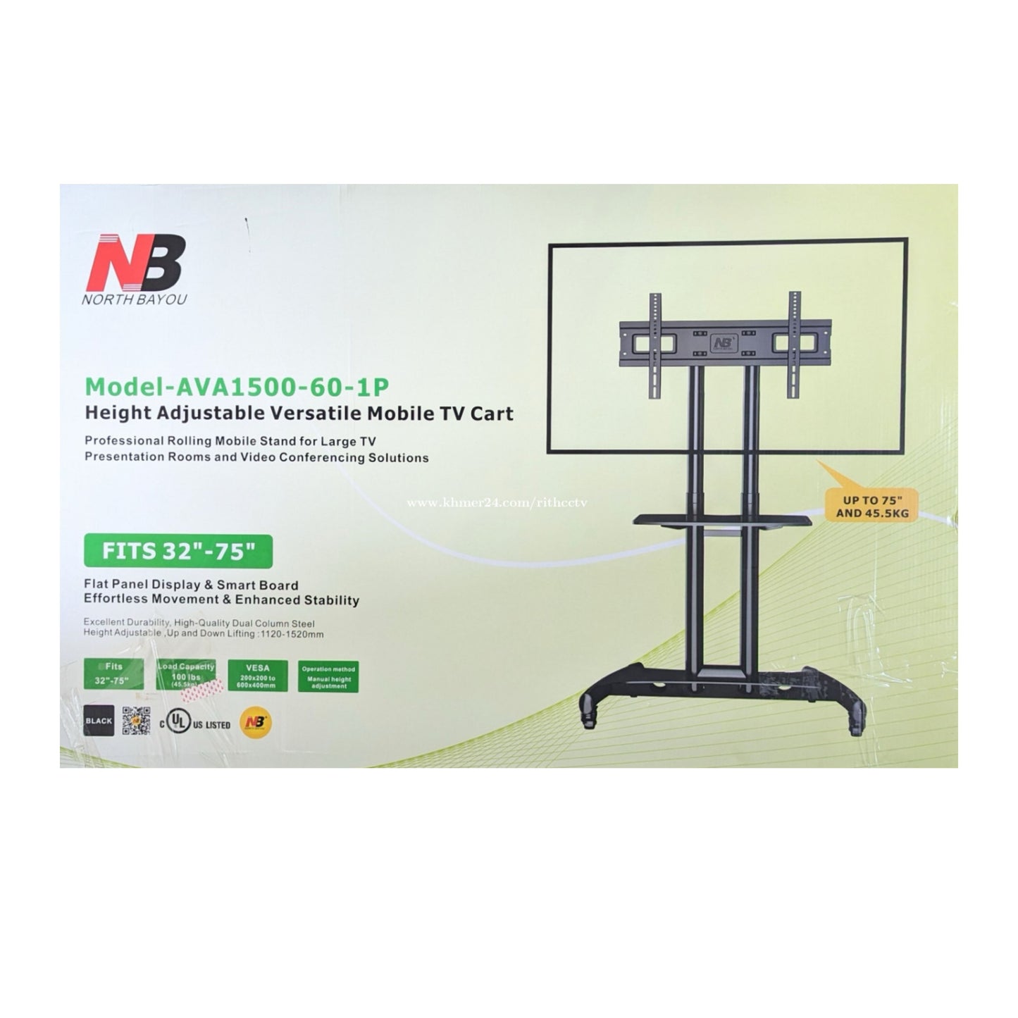 TV Cart with Wheels for 32 to 75 Inch TV’s