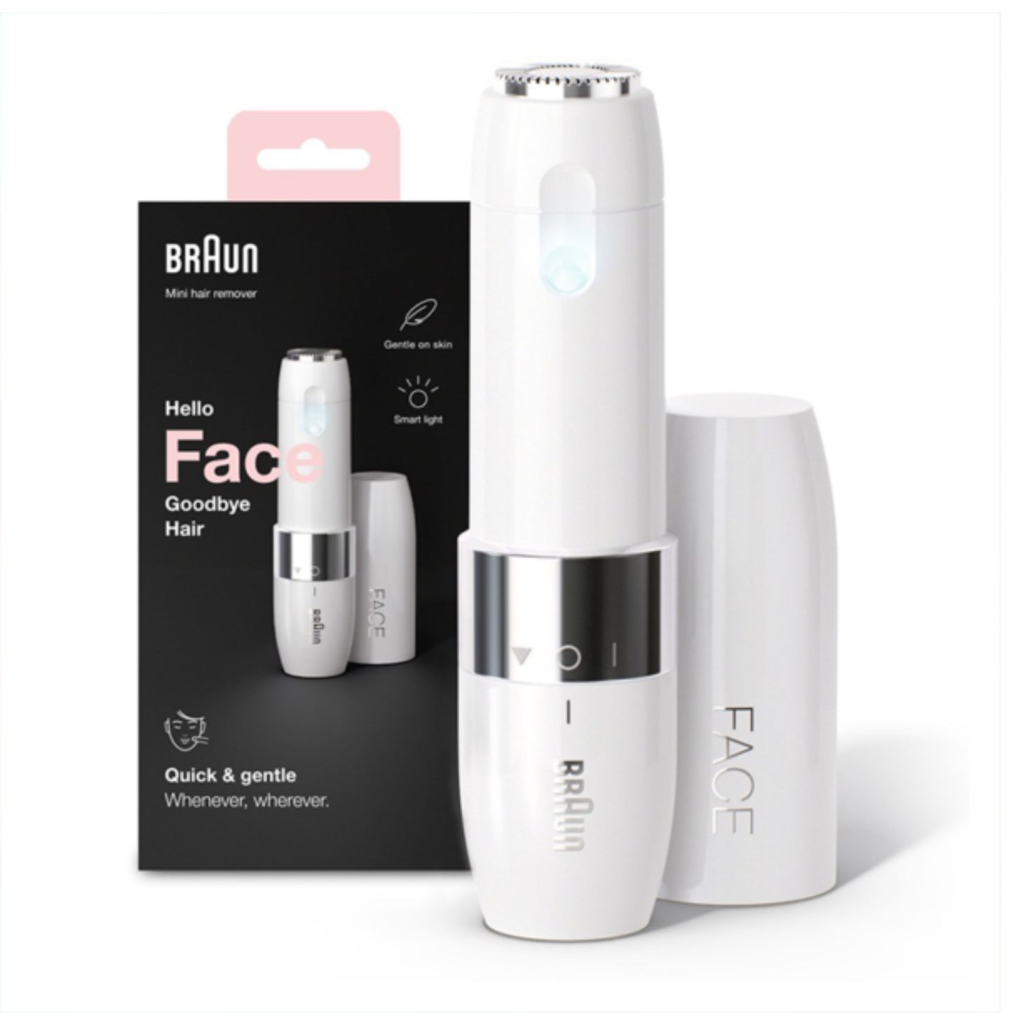Face Mini hair remover  with Smartlight, white