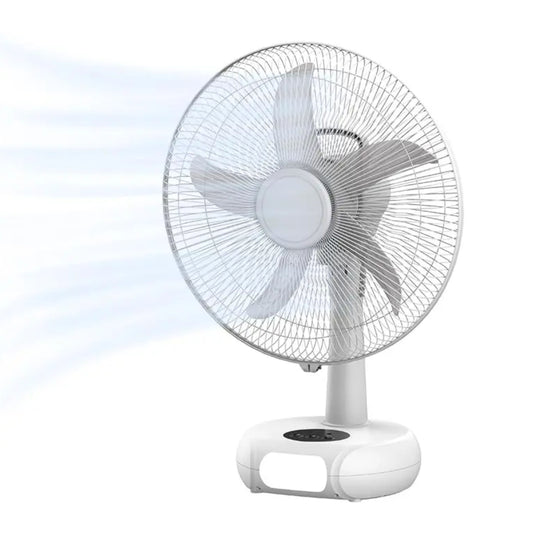 JTC, 14" Rechargeable Table Fan, Led Light, AC/DC Operated, UP to 25 Hours on Battery, Built-in USB charger, Can Be Charged By Solar Panel (Copy)