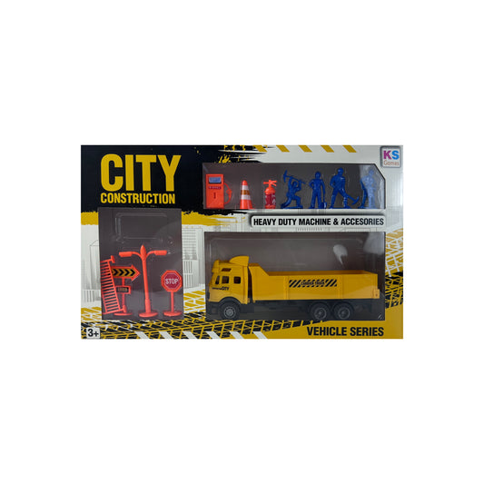 City Construction Truck Yellow With Accessories